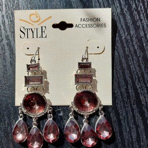 Purple/Red Fashion Earrings